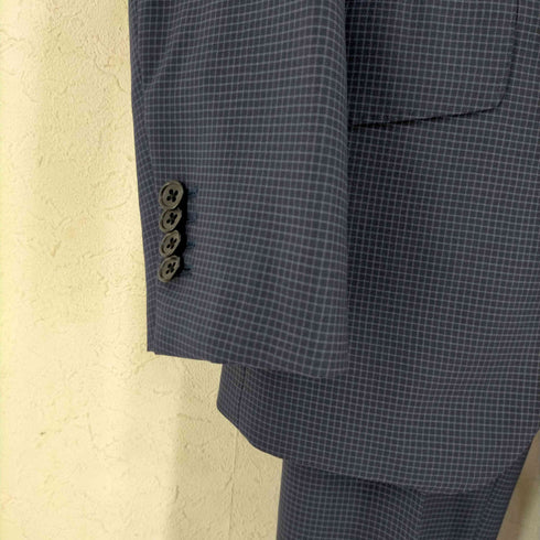 GINZA GLOBAL STYLE ANGELICO チェック 本開き 総裏 センターベント 2Bシングル セットアップ メンズ