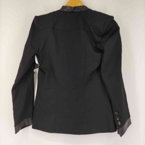 ヘルムートラング HELMUT LANG 襟レザー1Bテーラードジャケット レディース US:4