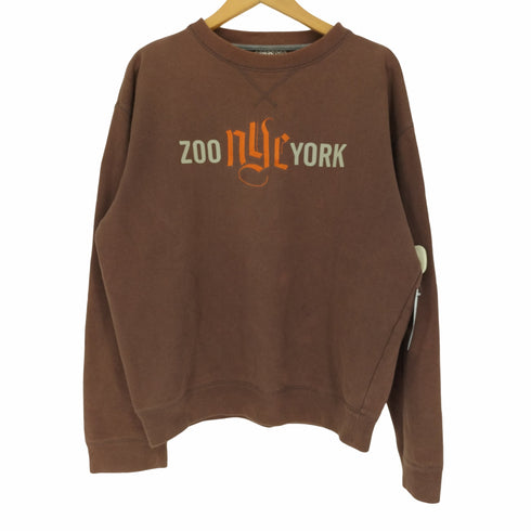 ズーヨーク ZOO YORK ロゴ プリント 前V クルーネック スウェット メンズ import:L