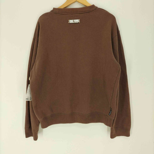 ズーヨーク ZOO YORK ロゴ プリント 前V クルーネック スウェット メンズ import:L
