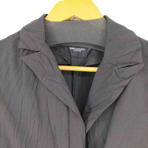 シンプルブラック SIMPLE BLACK カットオフデザイントレンチコート レディース import:S