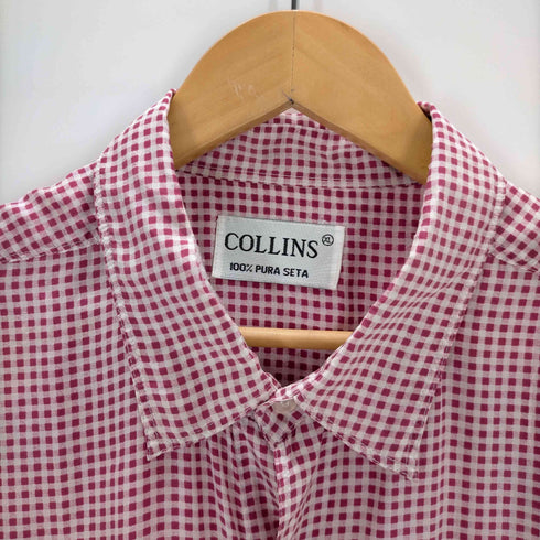 コリンズ collins ギンガムチェックシルクシャツ メンズ JPN:XL