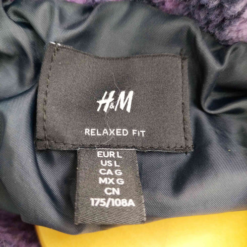 エイチアンドエム H&M フロントポケット チェックフリースジャケット メンズ JPN:L