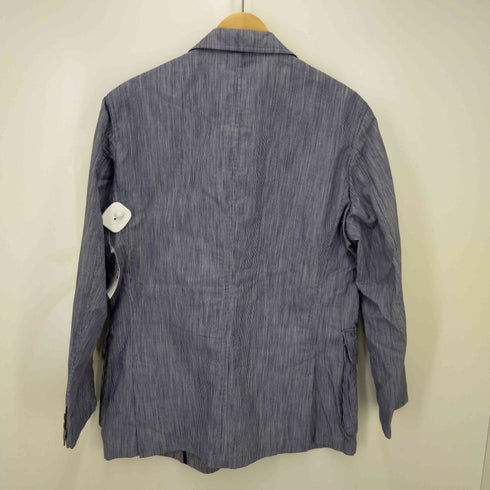 アクアスキュータム AQUASCUTUM 3B リネン混 ストライプジップアップテーラードジャケット メンズ JPN:L