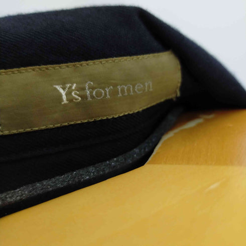 ワイズフォーメン Ys for men 茶タグ ウールギャバジン フラップポケット長袖開襟シャツ メンズ