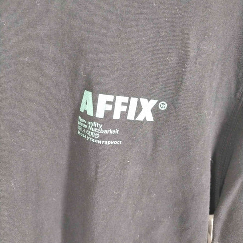 アフィックス AFFIX STANDARDISED LOGO LONG SLEEVE TEE クルーネック プリントロングカットソー メンズ JPN:M