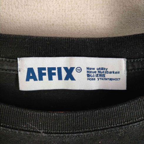 アフィックス AFFIX STANDARDISED LOGO LONG SLEEVE TEE クルーネック プリントロングカットソー メンズ JPN:M