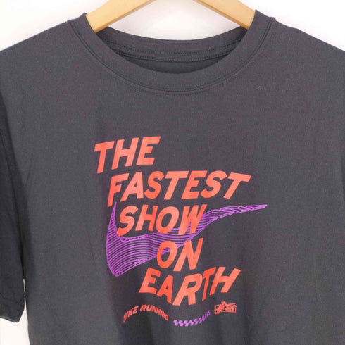 ナイキ NIKE DRI-FIT RUNNING フロントプリント クルーネックTシャツ メンズ import:XL