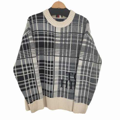トミーヒルフィガー TOMMY HILFIGER oversized fit bold check sweater メンズ import:S