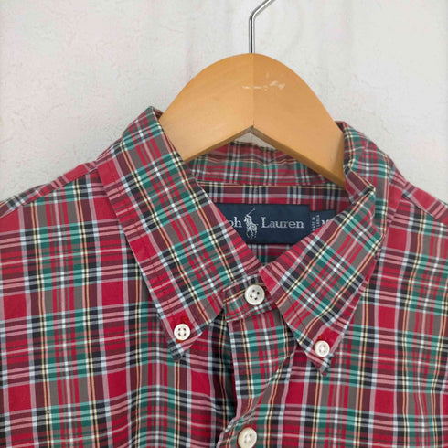 ラルフローレン RALPH LAUREN フラップ タータンチェック BDシャツ メンズ import:M