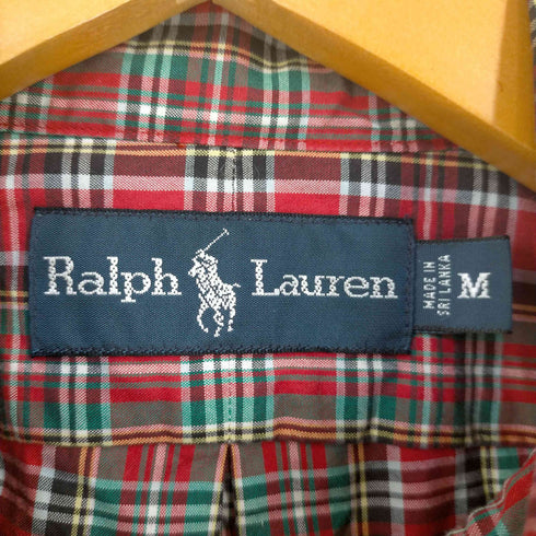 ラルフローレン RALPH LAUREN フラップ タータンチェック BDシャツ メンズ import:M