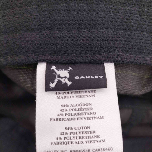 オークリー OAKLEY スカルロゴ チェック柄ゴルフキャップ メンズ