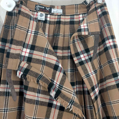 glenscot スコットランド製 キルトチェックスカート レディース