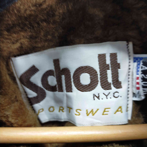 ショット Schott 70S USA製 マルチポケットシングルライダースジャケット ライナー付き チェーンストラップジップ レディース 12