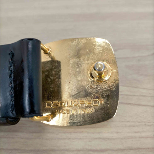 ディースクエアード DSQUARED2 MADE IN ITALY 金バックルレザーベルト メンズ JPN:S