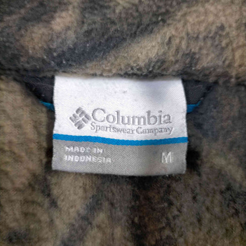コロンビアスポーツウェア Columbia Sportswear インドネシア製 ロゴ刺繍 カモ柄 フリースジップアップジャケット メンズ JPN:M