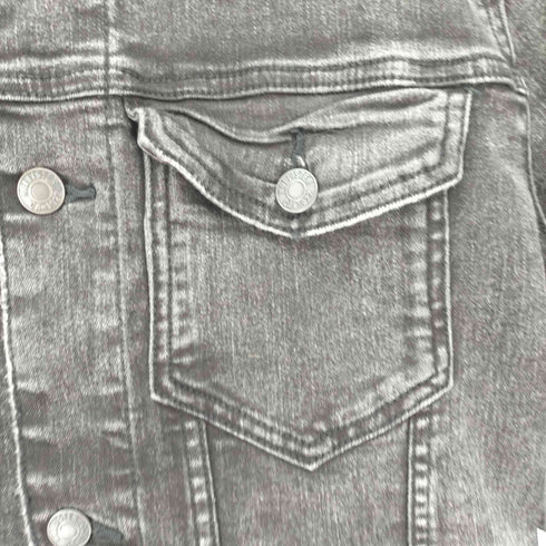 ホリスター Hollister バック 花 刺繍 ブラック デニム ジャケット メンズ JPN:S