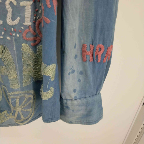 ハリウッドランチマーケット HOLLYWOOD RANCH MARKET 刺繍デザイン総柄長袖シャツ メンズ 2