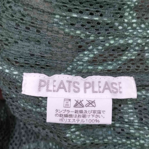 プリーツプリーズイッセイミヤケ PLEATS PLEASE ISSEY MIYAKE 2000SS 花柄 フラワープリント メッシュ ショートスリーブ プリーツシャツ レディース JPN:3