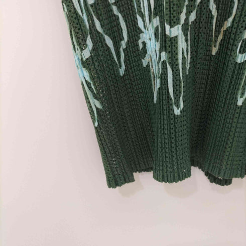 プリーツプリーズイッセイミヤケ PLEATS PLEASE ISSEY MIYAKE 2000SS 花柄 フラワープリント メッシュ ノースリーブ プリーツカットソー レディース 3