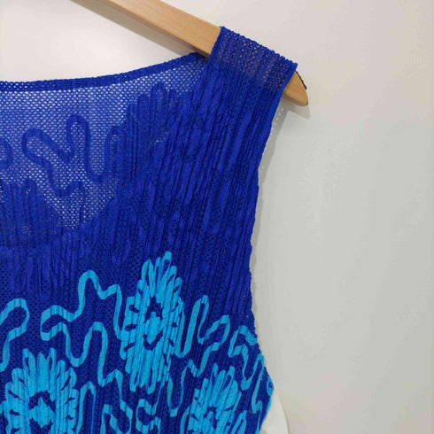 プリーツプリーズイッセイミヤケ PLEATS PLEASE ISSEY MIYAKE 2000SS 花柄 フラワープリント メッシュ ノースリーブ プリーツワンピース レディース 5