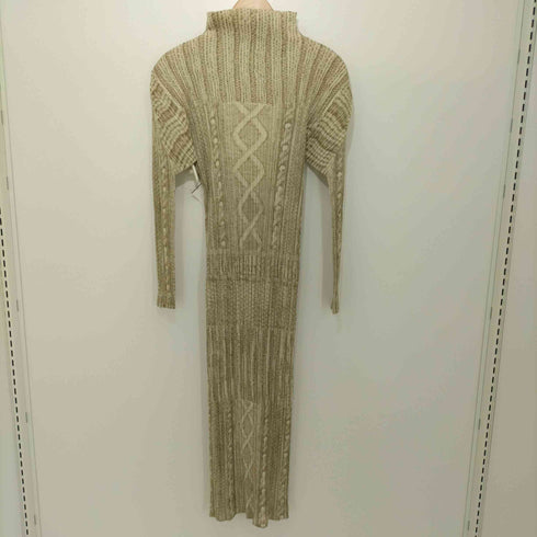 プリーツプリーズイッセイミヤケ PLEATS PLEASE ISSEY MIYAKE 2006AW 転写 ハイネック プリーツロングワンピース レディース JPN:2