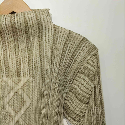プリーツプリーズイッセイミヤケ PLEATS PLEASE ISSEY MIYAKE 2006AW 転写 ハイネック プリーツロングワンピース レディース JPN:2