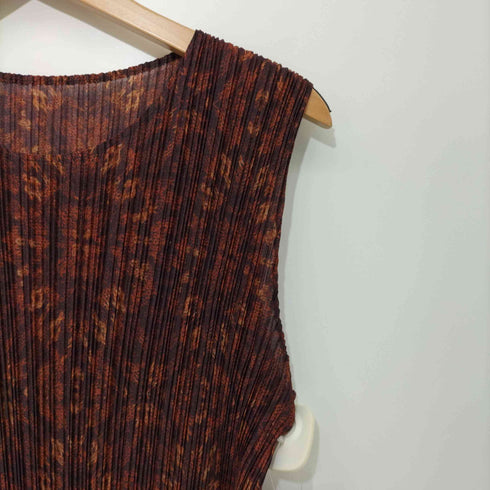 プリーツプリーズイッセイミヤケ PLEATS PLEASE ISSEY MIYAKE 2001AW 転写 プリーツ ノースリーブワンピース レディース JPN:4