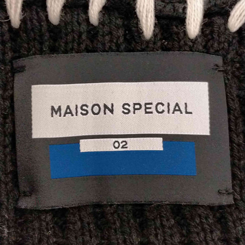 メゾンスペシャル MAISON SPECIAL 鬼ワッフルクレイジーステッチプライムオーバーVネックカーディガン メンズ JPN:2