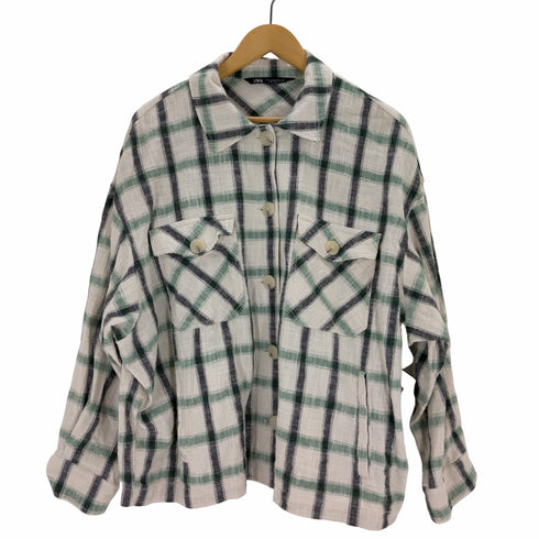 ザラ ZARA クロップシャツドジャケット レディース JPN:XL
