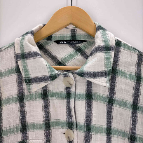 ザラ ZARA クロップシャツドジャケット レディース JPN:XL