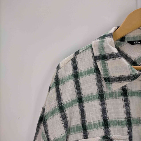 ザラ ZARA クロップシャツドジャケット レディース JPN:XL