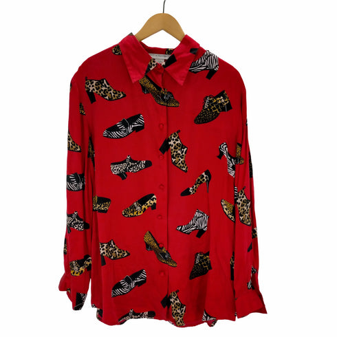 フメイ JESSICA HOLBROOK 00S シルクシャツ シューズ柄 レディース JPN:S