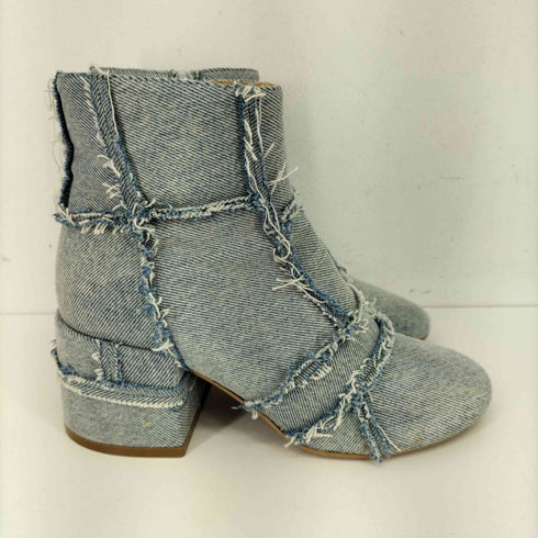 エムエムシックス メゾンマルジェラ MM6 Maison Margiela patchwork denim side zip chunky heel short boots レディース 35 2/1