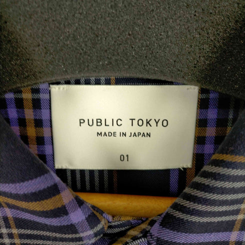 パブリックトウキョウ PUBLIC TOKYO レーヨン混チェック柄半袖シャツ メンズ JPN:1