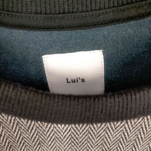 ルイス Luis ヘリンボーン柄 裏起毛ボリューミークルーネックスウェット メンズ FREE