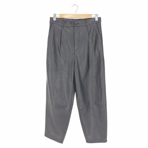 エマクローズ EMMA CLOTHES シンセティックレザー ワンタックセミワイドテーパードパンツ メンズ JPN:L