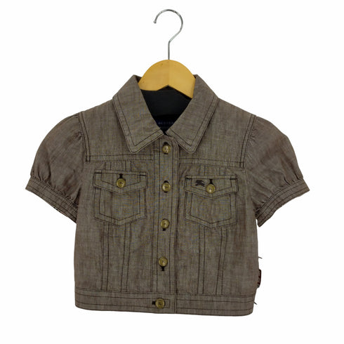 バーバリーブルーレーベル BURBERRY BLUE LABEL クロップド ショートシャツ レディース 36