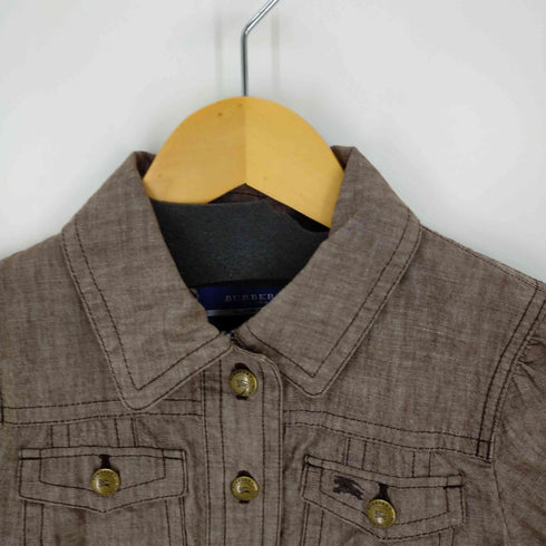 バーバリーブルーレーベル BURBERRY BLUE LABEL クロップド ショートシャツ レディース 36