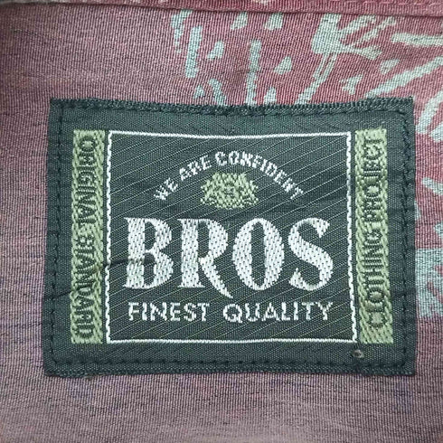 BROS 総柄 バンドカラー シャツ メンズ