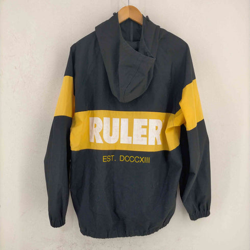 ルーラー RULER ツートーンカラー バックプリント ジップアップナイロンジャケット メンズ