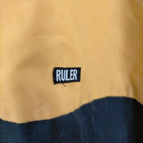 ルーラー RULER ツートーンカラー バックプリント ジップアップナイロンジャケット メンズ