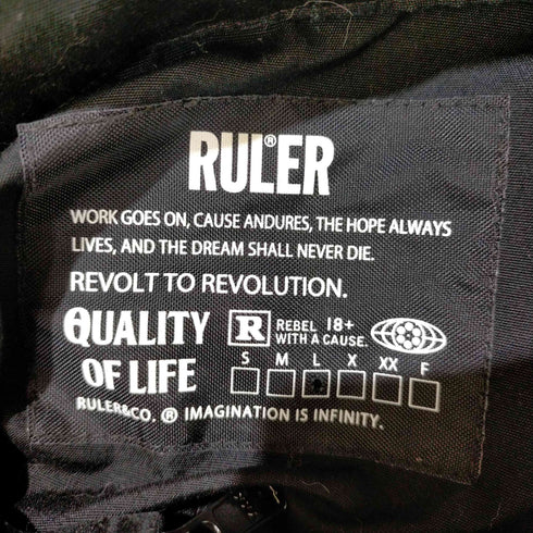 ルーラー RULER ツートーンカラー バックプリント ジップアップナイロンジャケット メンズ