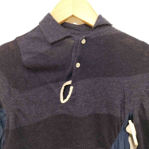 サカイ Sacai 2005AW 初期 キュプラ切替ボーダーニットポロ レディース 2