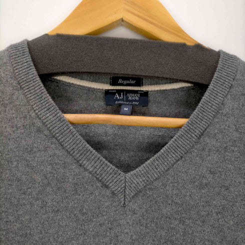 アルマーニジーンズ ARMANI JEANS Vネックニット エルボーパッチ メンズ JPN:M