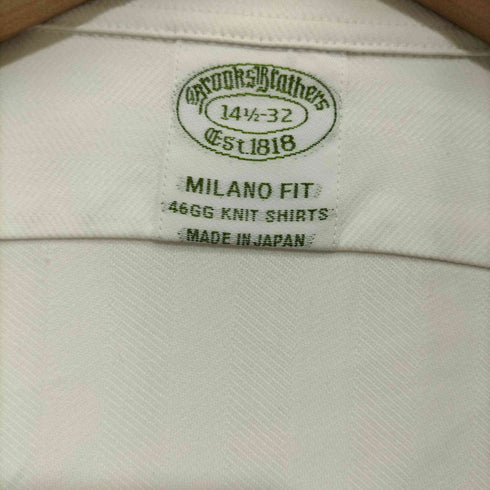 ブルックスブラザーズ BROOKS BROTHERS 日本製 MILANO FIT 46 GG KNIUT SHIRTS ワイドカラードレスシャツ メンズ 14 1/2-32