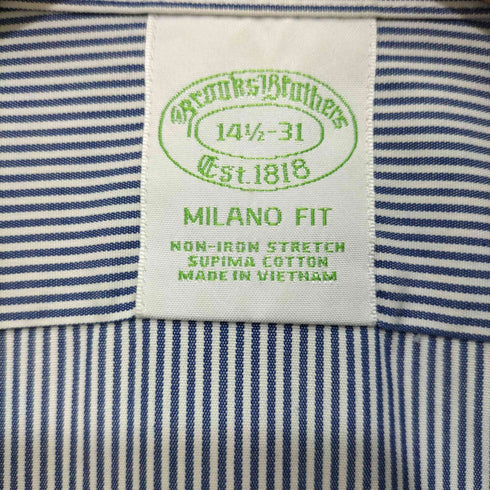 ブルックスブラザーズ BROOKS BROTHERS MILANO FIT SUPIMA COTTON ワイドカラーストライプドレスシャツ メンズ 14 1/2-31