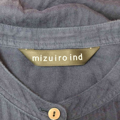 ミズイロインド mizuiro ind 比翼 コットン ドルマンスリーブ バンドカラー シャツ ワンピース レディース