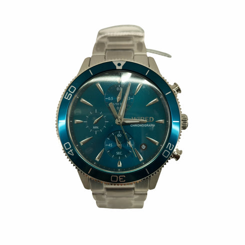 セイコーワイアード SEIKO WIRED クロノグラフ付き ブルーグリーン文字盤 カーブハードレックス 腕時計 メンズ