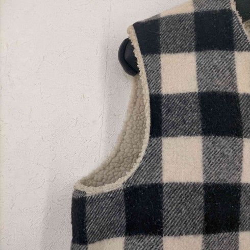 ジョンソンウーレンミルズ Johnson Woolen Mills 内ボア チェックベスト メンズ